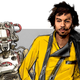 A variant of Lando’s final design as well as a very different L3-37 in concept art from The Art of Solo: A Star Wars Story.
